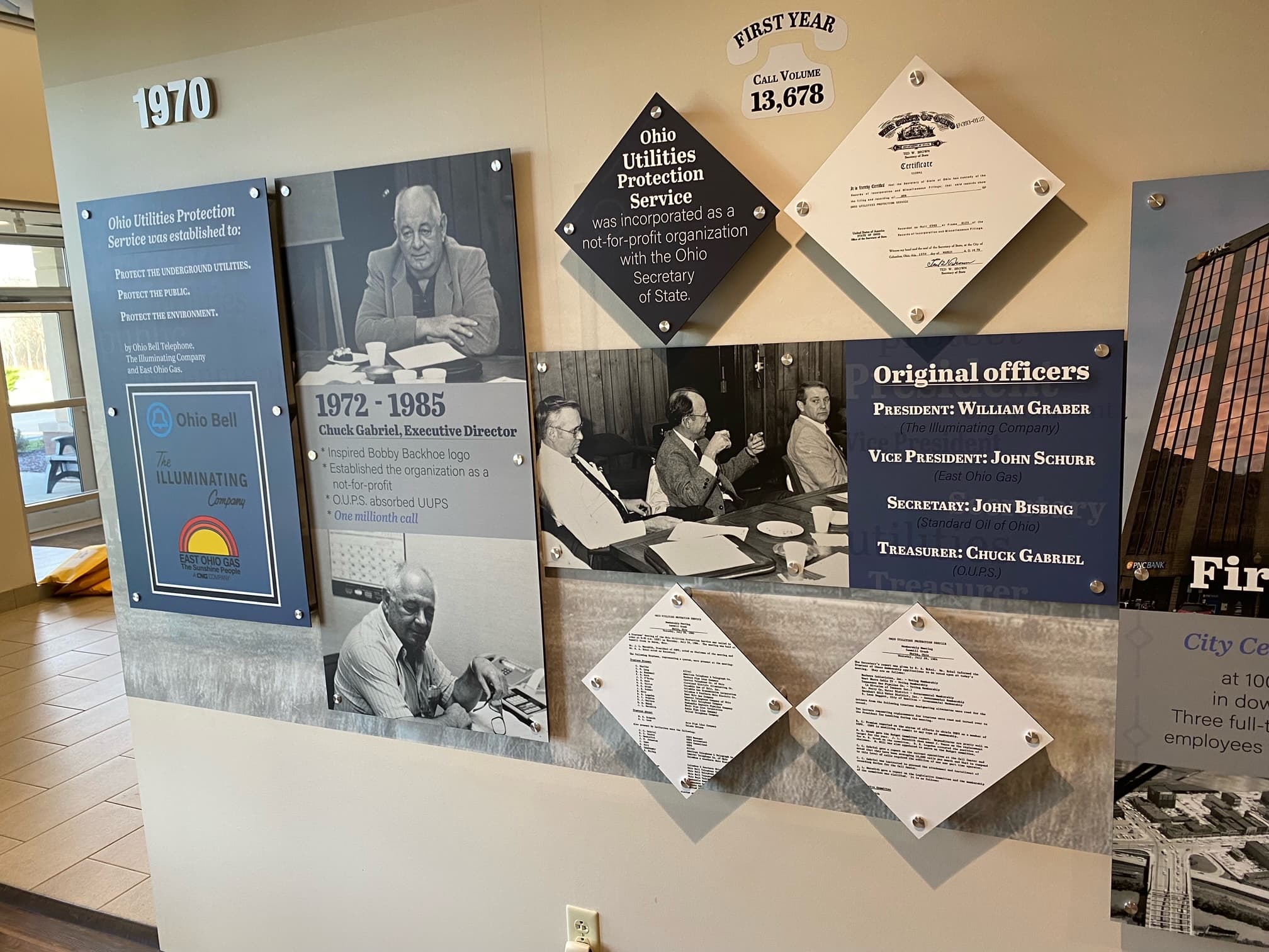OHIO811 timeline wall — 1970s panel