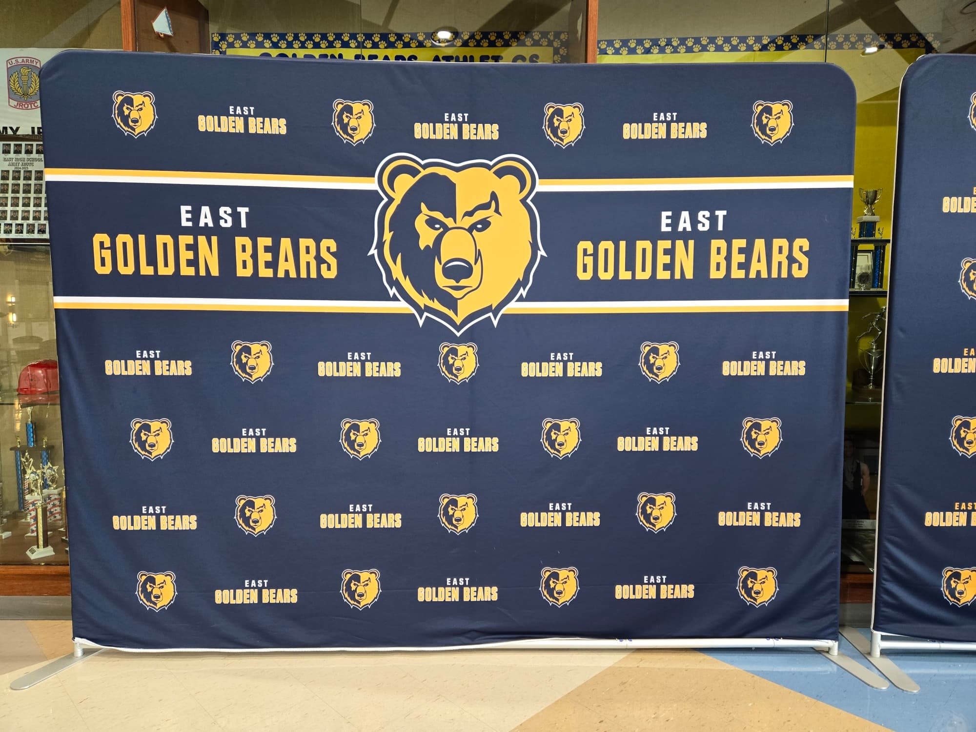 East High School backdrop graphic install