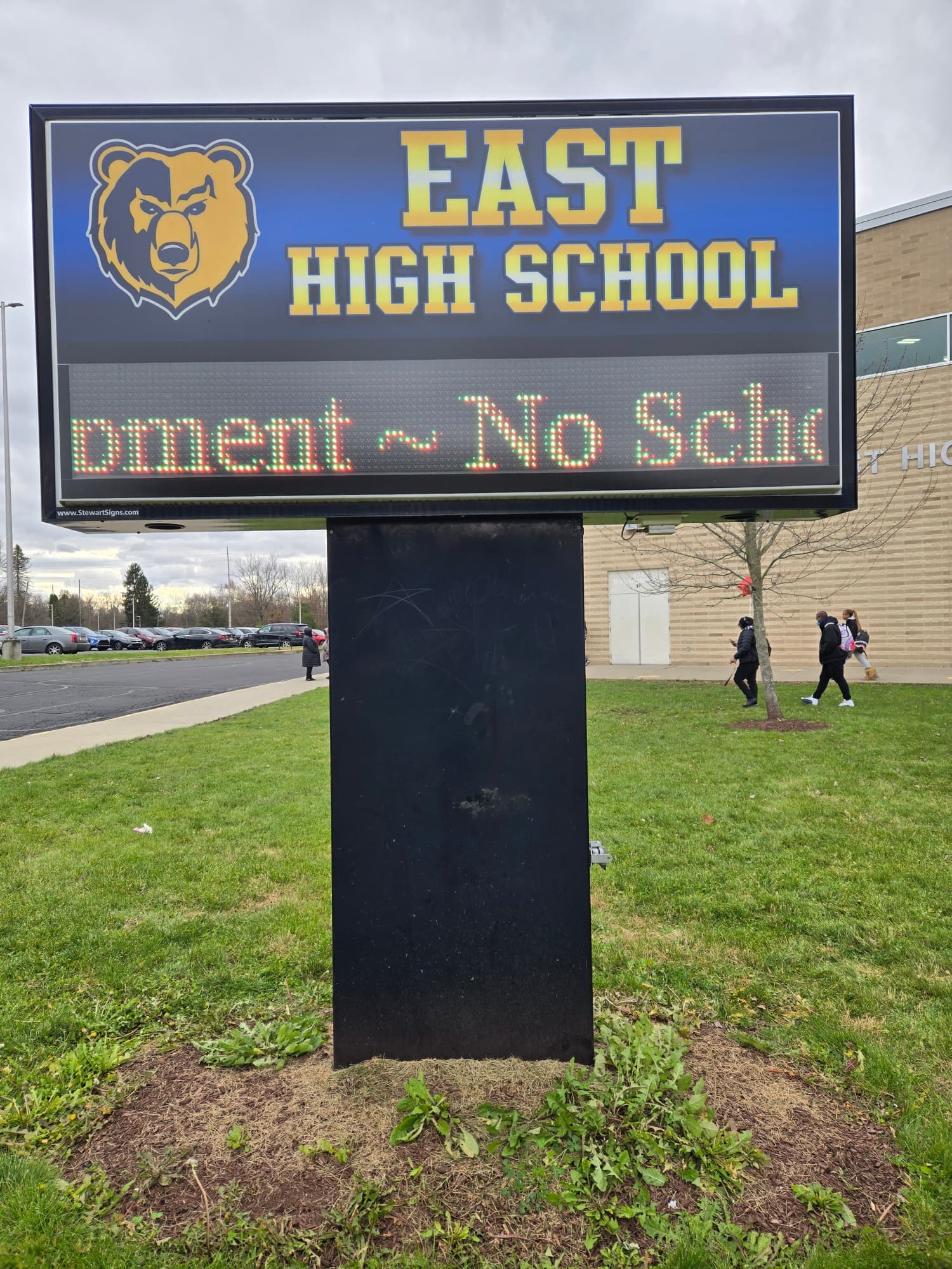 East High School exterior signage