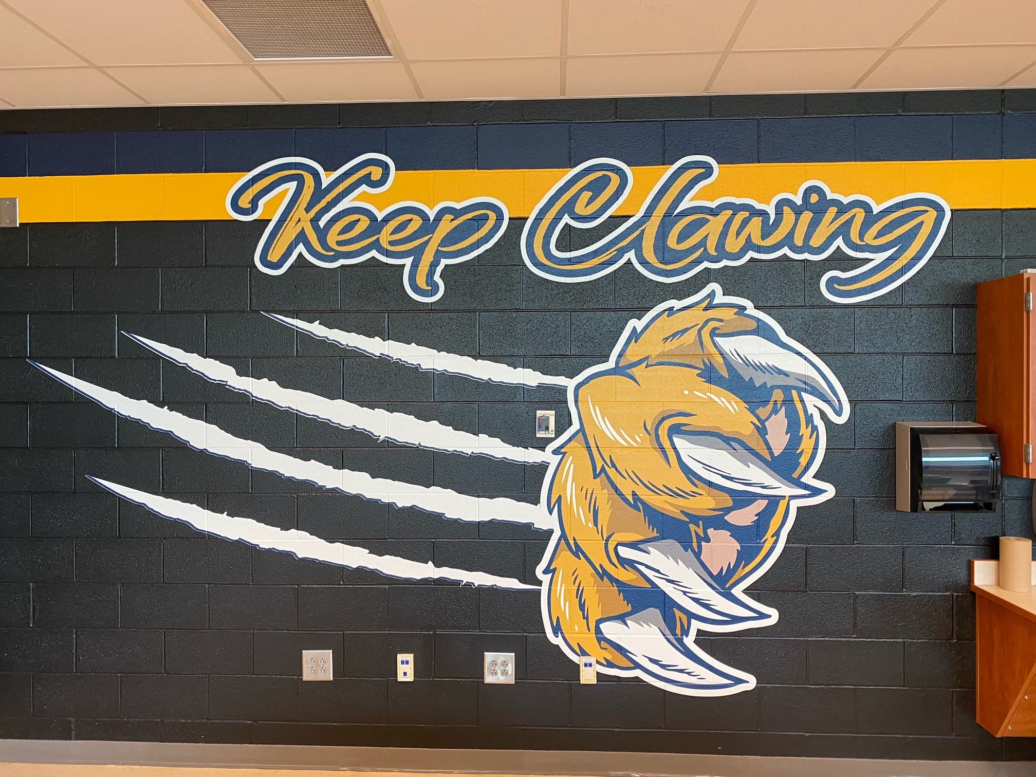 Installed wall graphic at East High School