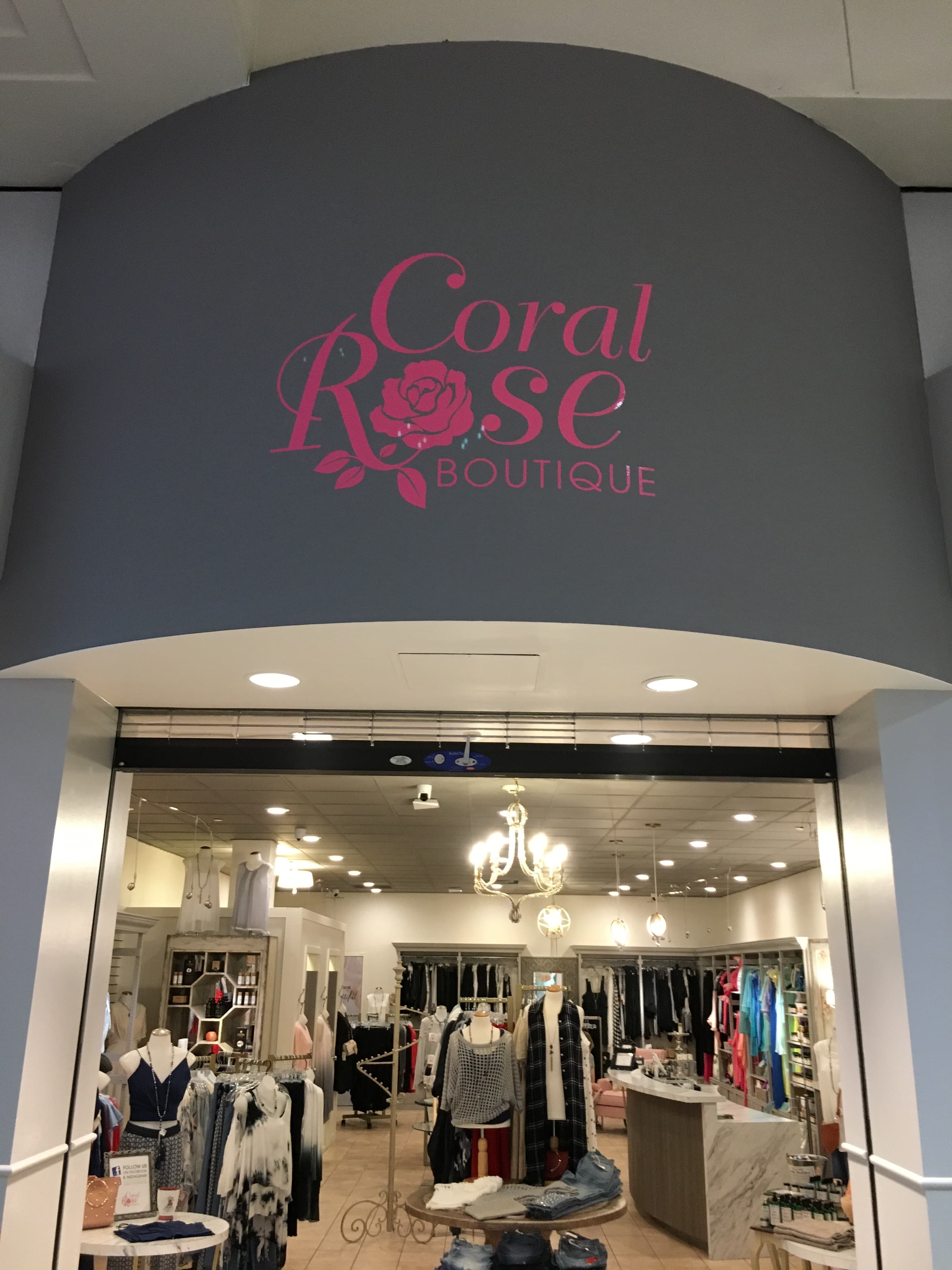 Coral Rose tenant signage at Eastwood Mall