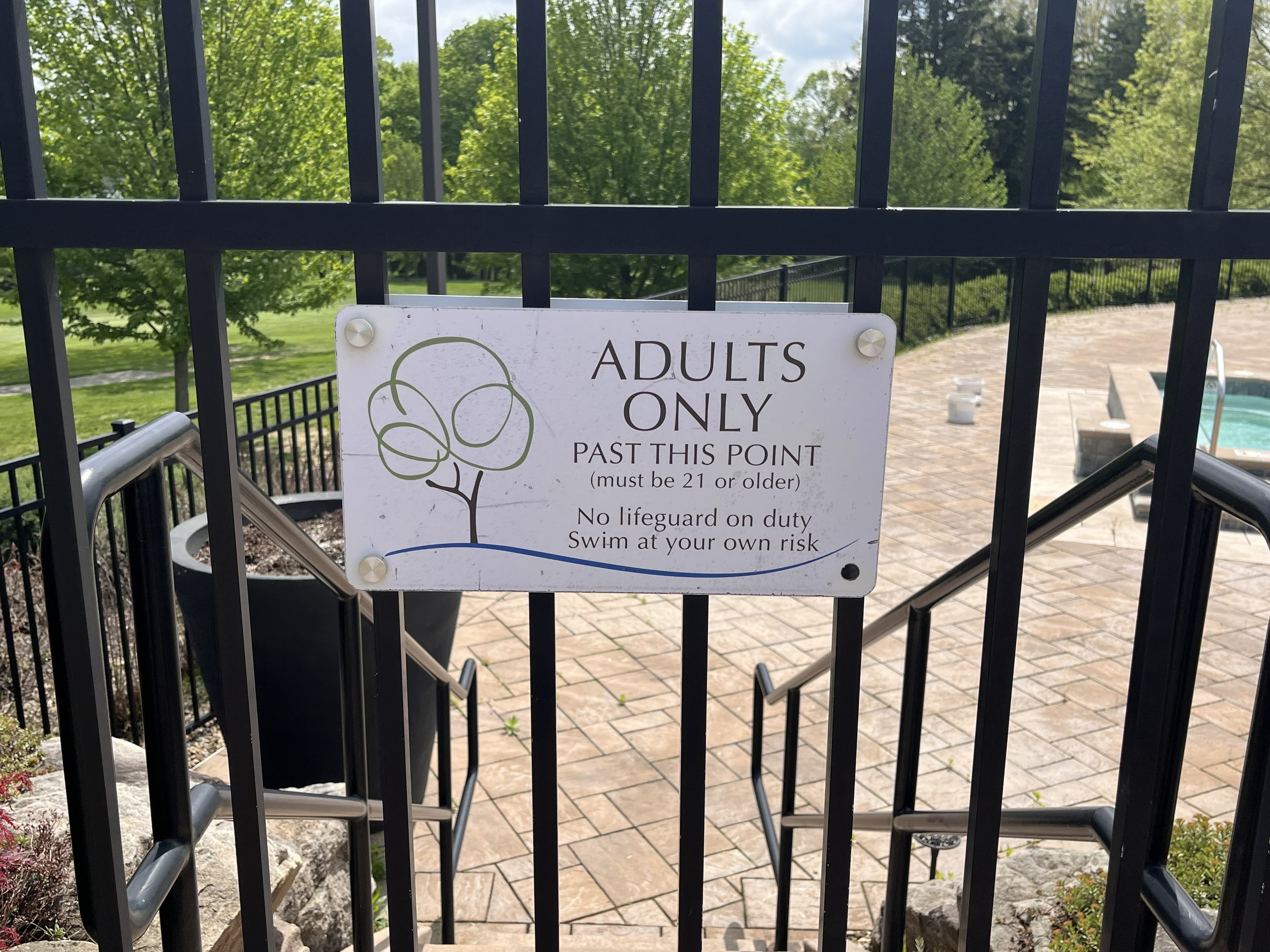 Adults Only Pool area signage at The Lake Club