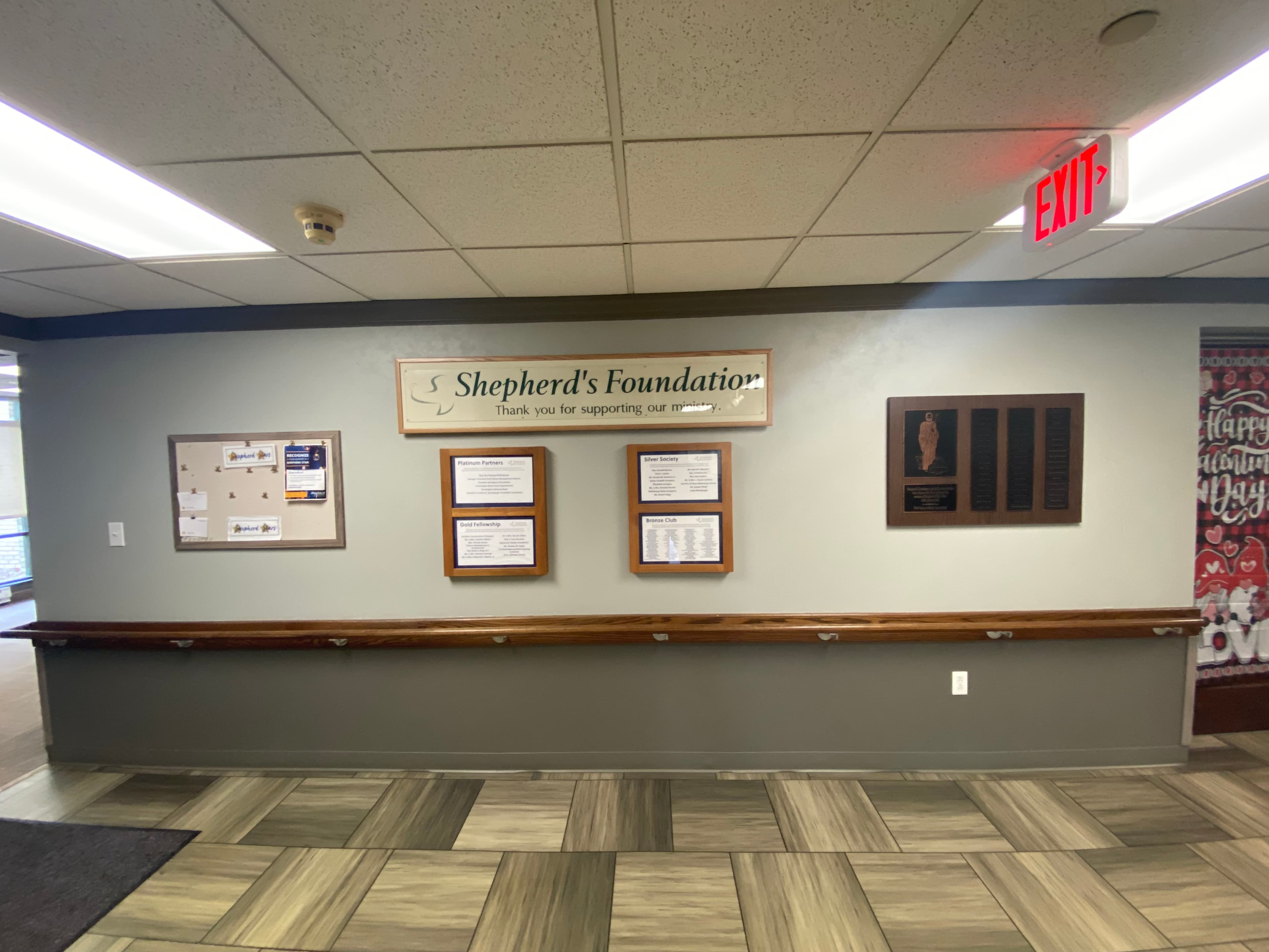 Boardman campus mission and values wall install